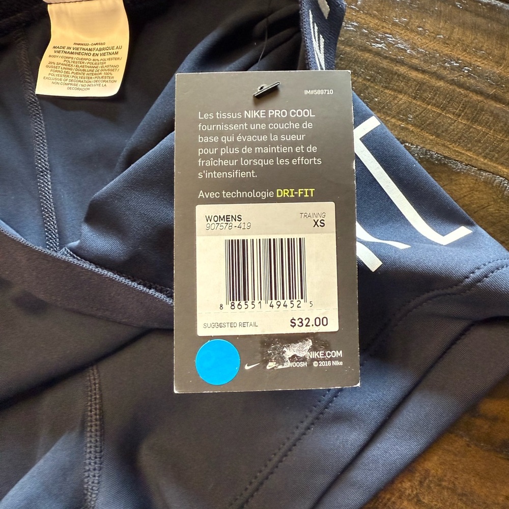 Nike Pro Dri-FIT Cheer Spandex in Navy Blue - Picture 4 of 6